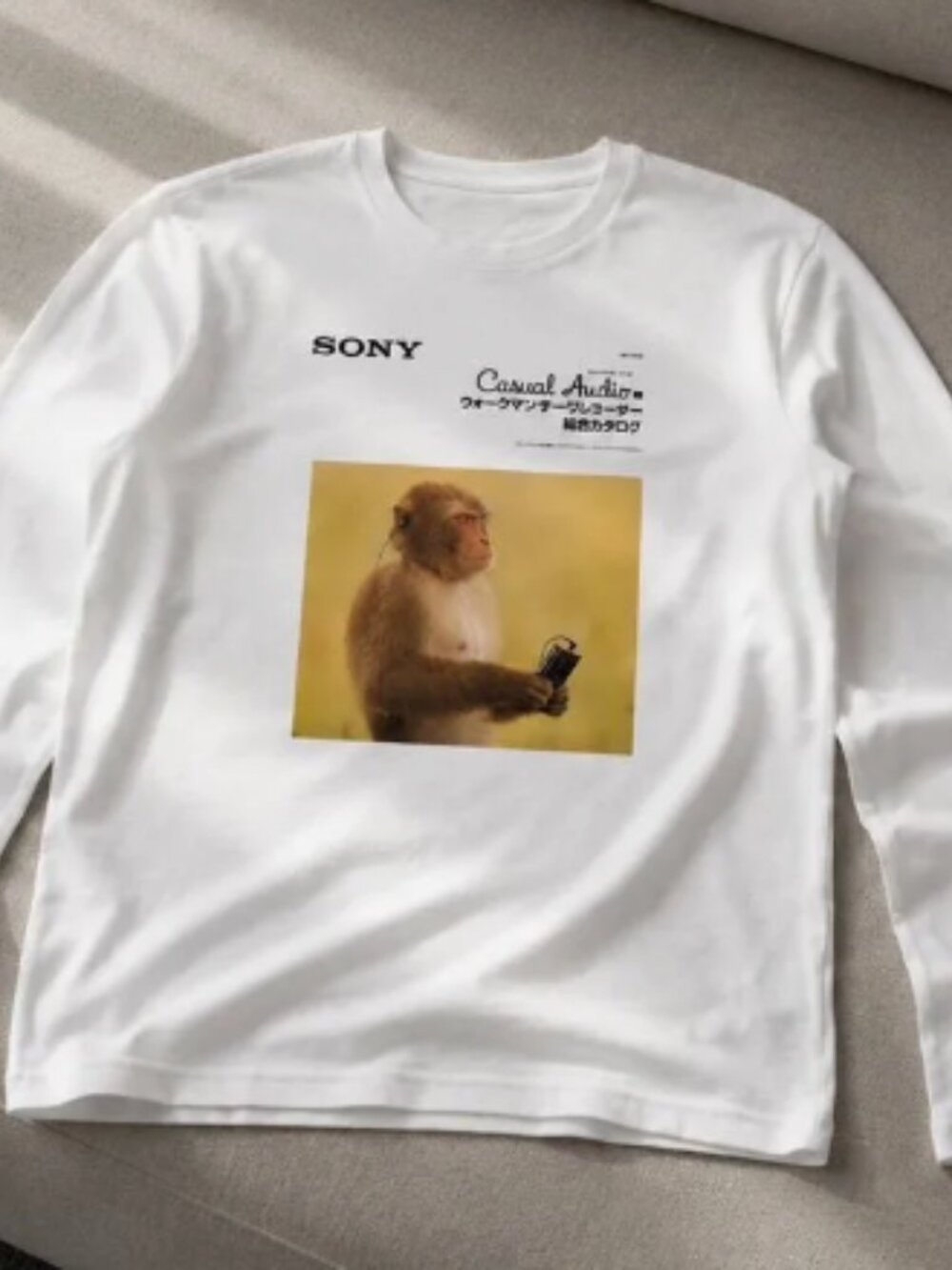 Sony Graphic Long Sleeve T-Shirt Monkey Print